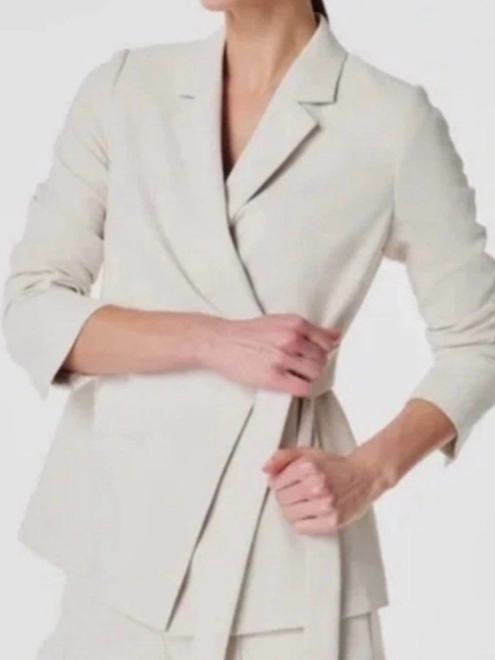 SPANX Opacity Crepe Wrap Blazer 2X Parchment - Picture 6 of 6